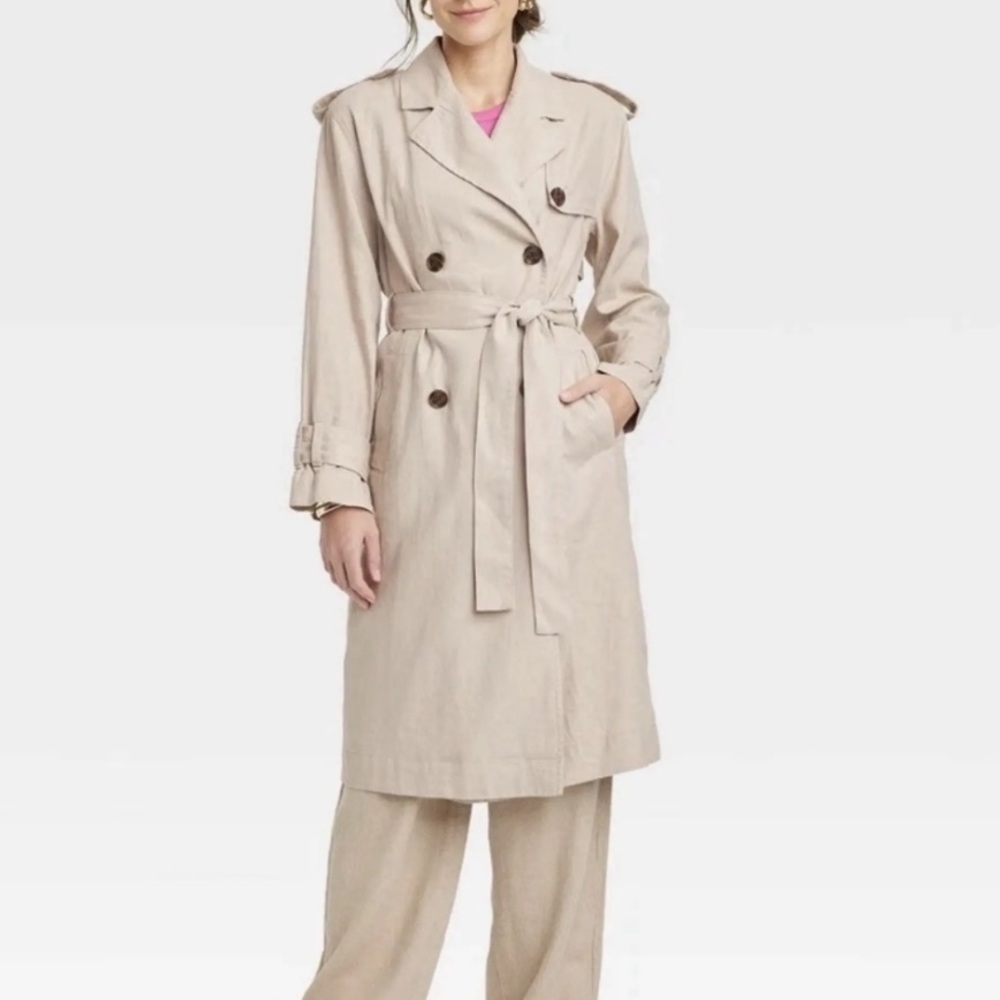 💚 NWOT SPRING TRENCH COAT - LINEN 🌸🌻🌷